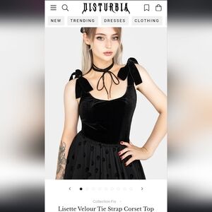 Disturbia Lisette Velour Tie Strap Crop Top